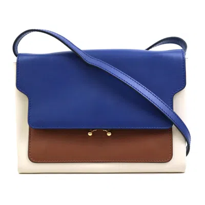Pre-owned Marni Blue Brown Ivory Shoulder Bag () In Blue, Brown, Ivory