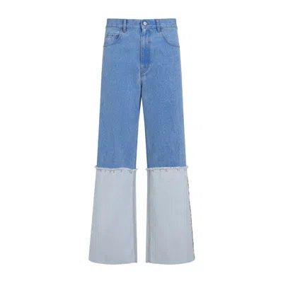 MARNI MARNI BLUE COBALT COTTON TROUSERS