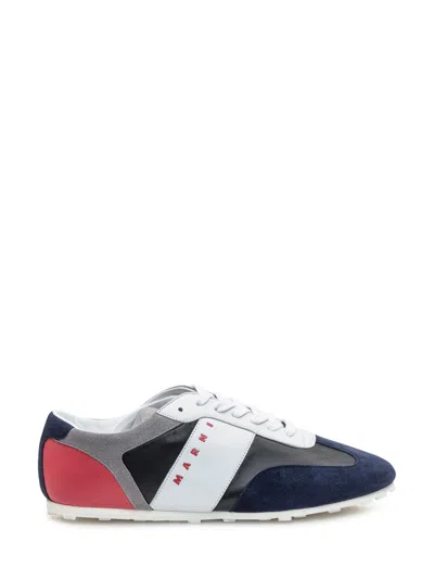 Marni Blue Color Block Sneakers In Multi