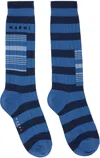 Marni Intarsia-knit Logo Socks In Rgb52 Azure