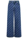 Marni Cotton Jeans Stripe Diagonal Five-pocket Wide-leg