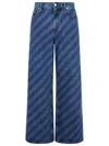 Marni Cotton Jeans Stripe Diagonal Five-pocket Wide-leg
