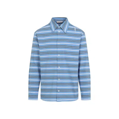 MARNI BLUE COTTON POLO