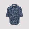 Marni Logo Western Denim Shirt In Blue