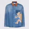 Marni Long Sleeve Shirt Contrast Collar In Blue