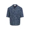 Marni Logo Western Denim Shirt In Grey