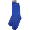 Marni Blue Cotton Socks In Blue