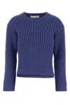 Marni Cerulean Cotton Blend Sweater In Blue