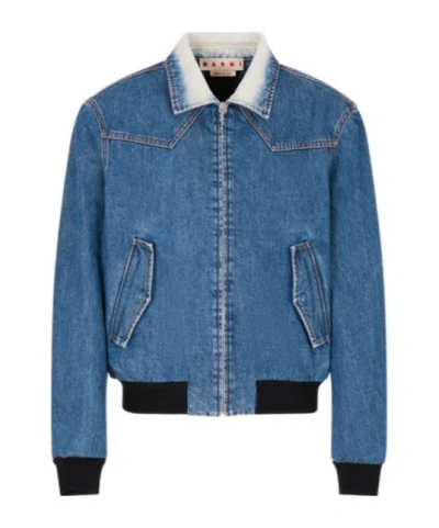 MARNI MARNI CONTRAST COLLAR DENIM JACKET