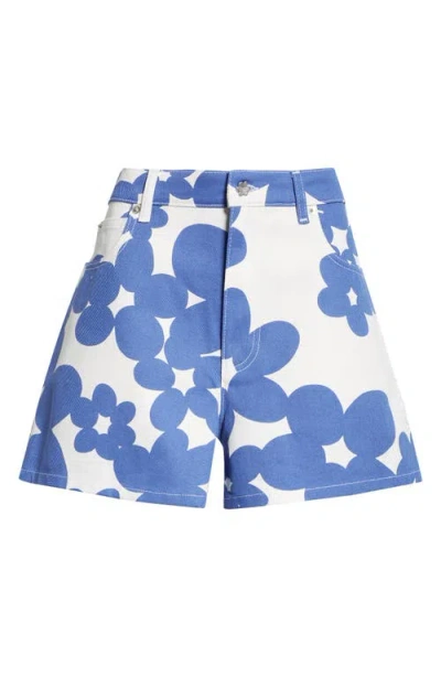 Marni Blue Dillies Print Denim Shorts In Periwinkle