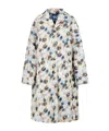 Marni Printed Button Parka Coat In Blue