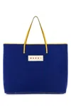 Marni Blue Felt Medium Janus Shopping Bag