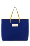 Marni Blue Felt Medium Janus Shopping Bag