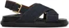 Marni Leather Sandals With Rear Belt Fastening In 00b64 Blue