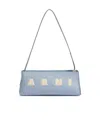 Marni Rectangular Light Blue Leather Museo Baguette Bag In Blue