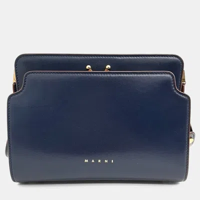 Pre-owned Marni Blue Leather Reverse Trunk Bag