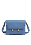 Marni Blue Leather Trunkaroo Medium Shoulder Bag In Blue