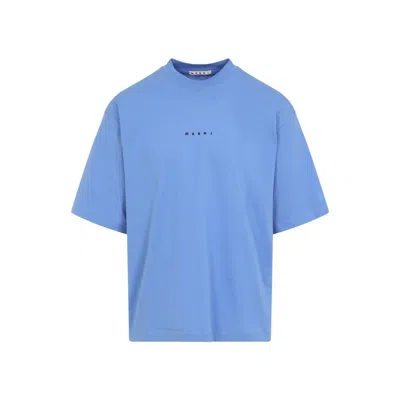 Marni Light Blue Jersey Mini Logo T-shirt