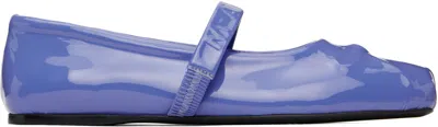 Marni Bow Patent Leather Mary Jane Ballerina Flats In 00b26 Blue Lilac