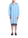 Marni Logo-embroidered Long-sleeve Dress In Blue