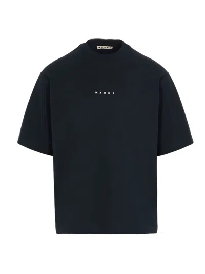 MARNI BLACK LOGO COTTON T-SHIRT