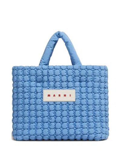 MARNI BLUE LOGO TOTE