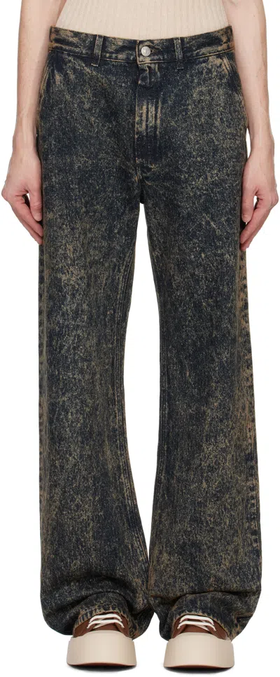 Marni Blue Loose Fit Jeans In Mmw60 Nomad