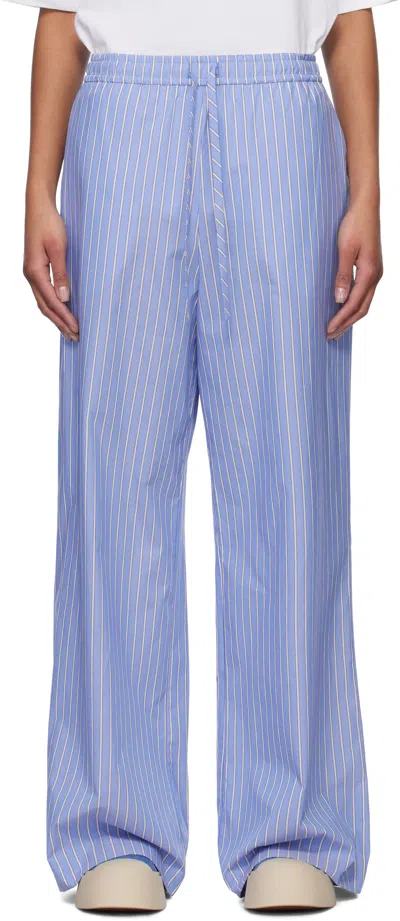 Marni Blue Loose Trousers In Stb61 Blue China
