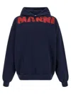 Marni Sweatshirt With Maxi Logo Print In Blue