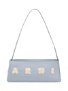 Marni Rectangular Light Blue Leather Museo Baguette Bag In Blue