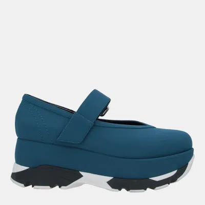 Pre-owned Marni Blue Nylon Platform Sneakers 38