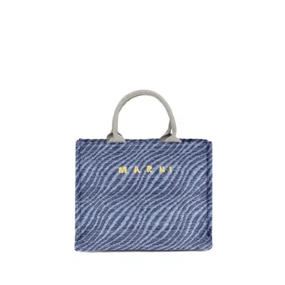 Marni Blue Nylon Shoulder Women's Bag