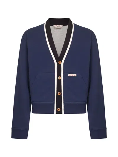 Marni Blue Organic Cotton Cardigan