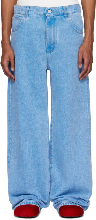 MARNI BLUE ORGANIC WIDE-LEG JEANS