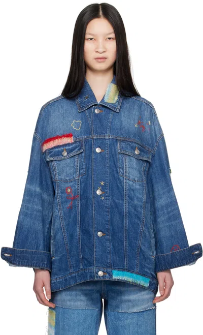 Marni Blue Oversized Denim Jacket In Sdb50 Iris Blue