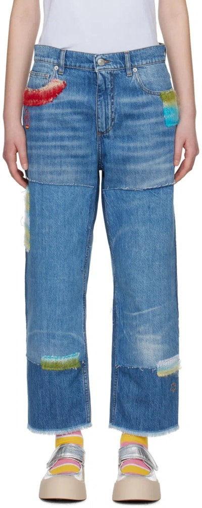 Marni Blue Patch Jeans In Sdb50 Iris Blue