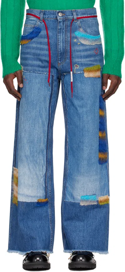 Marni Blue Patch Jeans In Sdb50 Iris Blue