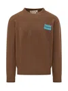 Marni Blue Patch Sweater  In Brown