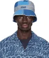 MARNI BLUE PATCHWORK DENIM BUCKET HAT