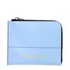 Marni Blue Polyethylene Wallet In Brown