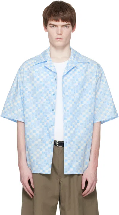 Marni Blue Rhythms Print Poplin Shirt