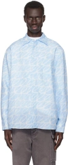Marni Blue Scribble Motif Shirt In Ecb53 Blue Sodalite