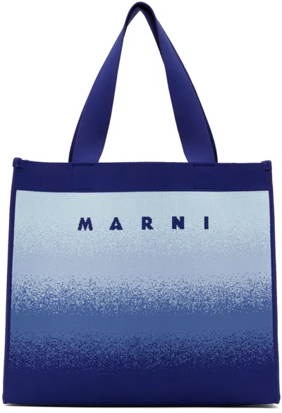 Marni Medium Shopping Tote In Zo535 Royal/powder B