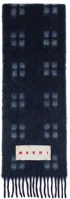 Marni Check Scarf In Chb99 Blublack