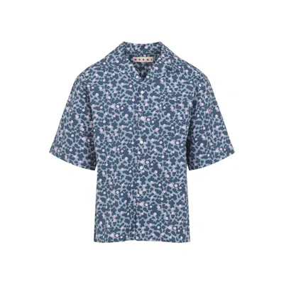 Marni Blue Ss Cotton Shirt