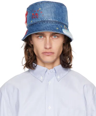 Marni Blue Stonewashed Organic Denim Bucket Hat