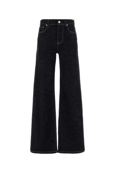 Marni Blue Stretch Denim Jeans In Black
