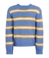 Marni Striped Pattern Round Neck Sweater In Blue