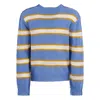 Marni Striped Pattern Round Neck Sweater In Blue