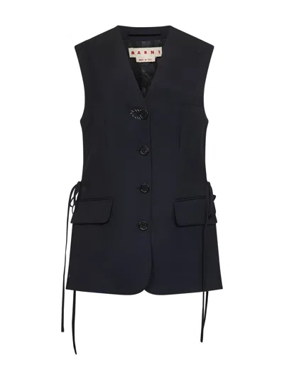 Marni Blue Tropical Wool Vest